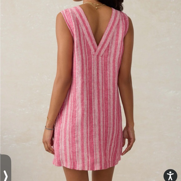 Pink and White Striped Sleeveless Dress - Picture 2 of 4